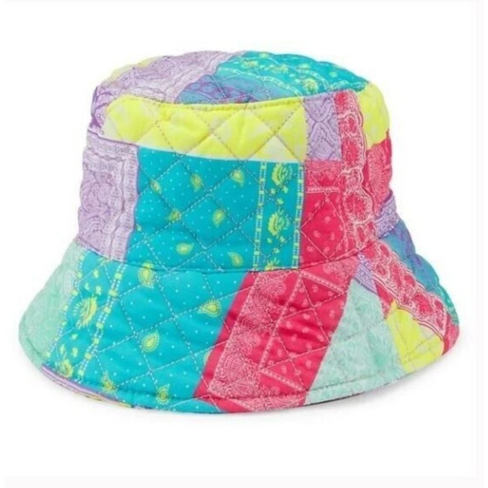 Jocelyn Bandana quilted reversible packable cotton women's bucket hat MULTI